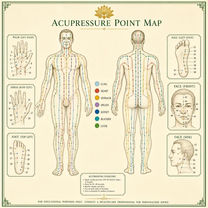 Clinical meridian and point map charts
